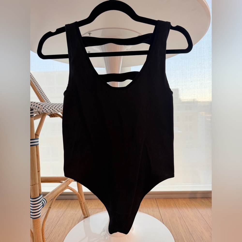 Anthropologie Black Ribbed bodysuit